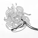 Ankle Tatoo round chain tattoo design idea