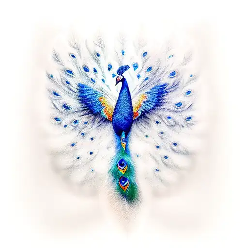 white peacock  tattoo design idea