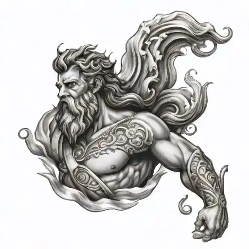 poseidon sea tattoo design idea