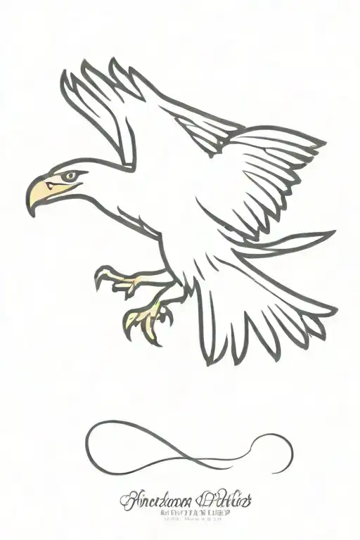 The eagle is flying bird tattoo design idea