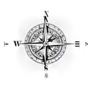 compass with clock combine tattoo design idea