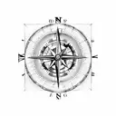 compass with clock combine tattoo design idea