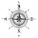 compass with clock combine tattoo design idea