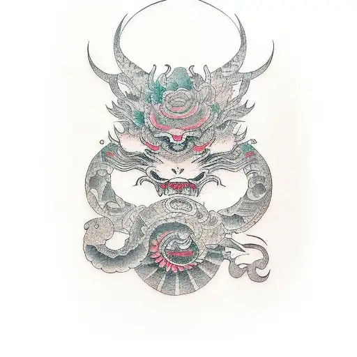 simple namakubi style  tattoo design idea