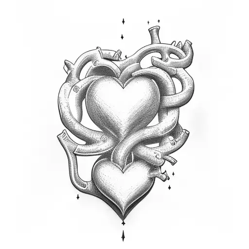 realistic heart  tattoo design idea