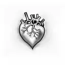 realistic heart  tattoo design idea