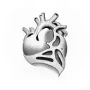 realistic heart  tattoo design idea