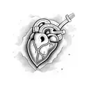 realistic heart  tattoo design idea