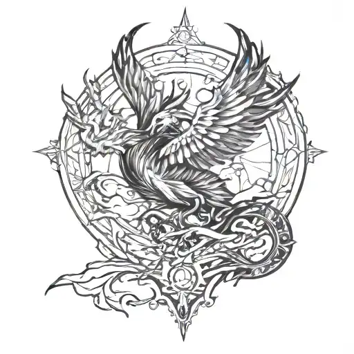 I want to design a tattoo that represents the end of one chapter and a new beginning, strength, overcoming obstacles  tattoo design idea