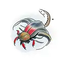 horseshoe crab in good and red symbolising strength and patience  tattoo design idea