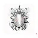 horseshoe crab in good and red symbolising strength and patience  tattoo design idea