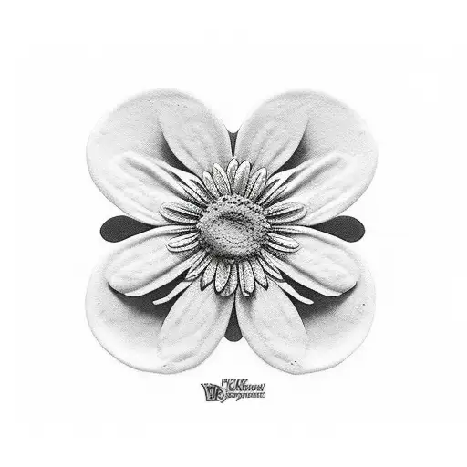 Daisy with a dog pawprint in the middle of the daisy tattoo design idea