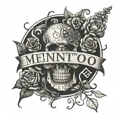 memento mori memento vive phrase written tattoo design idea