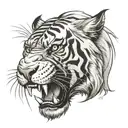 sabertooth tiger face tattoo design idea