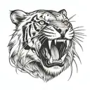 sabertooth tiger face tattoo design idea