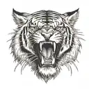 sabertooth tiger face tattoo design idea