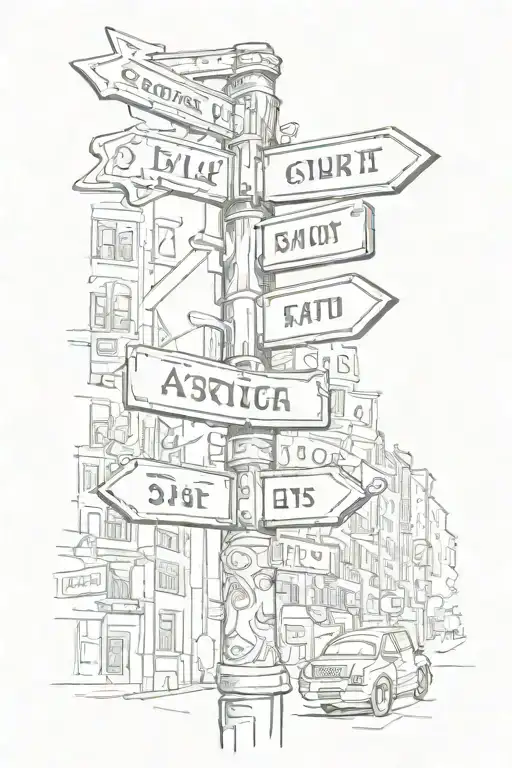 street sign tattoo design idea