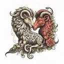 leo and aries zodiac sign tattoo design idea
