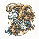 leo and aries zodiac sign tattoo design idea