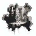 beksinski, vertical, amorphous  tattoo design idea