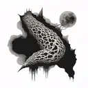 beksinski, vertical, amorphous  tattoo design idea