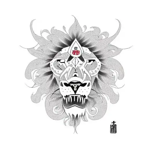  lion skull tattoo design idea