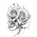cross, flowers, clouds tattoo design idea