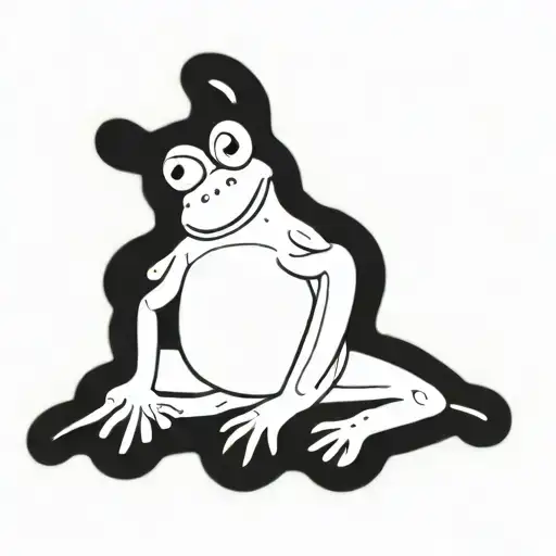 cute frog  tattoo design idea