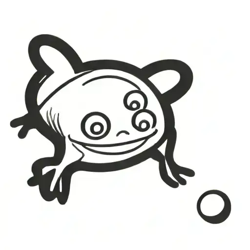 round little cute frog  tattoo design idea