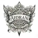 adrian name tattoo design idea