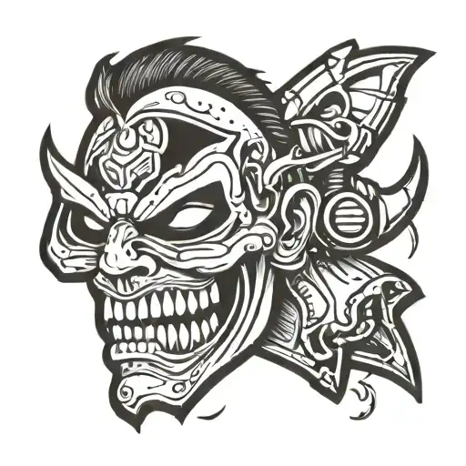 Jaster holding a mask tattoo design idea