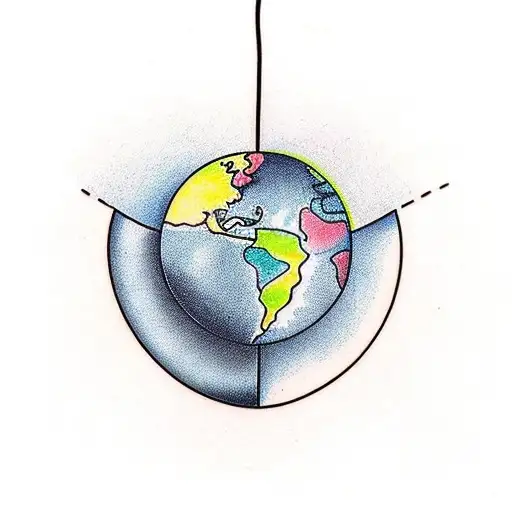 light bulb with the earth inside so it seems like it is an idea, and something related to the heart and mind connected tattoo design idea