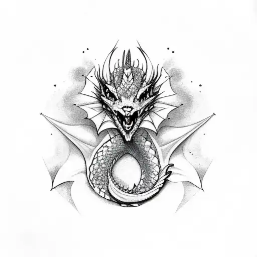 Cute Dragon tattoo design idea