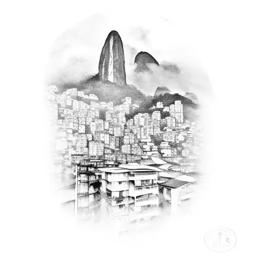 rio de janeiro with favela tattoo design idea