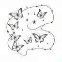 orions belt constellation butterflies tattoo design idea