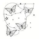 orions belt constellation butterflies tattoo design idea