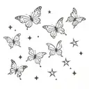 orions belt constellation butterflies tattoo design idea
