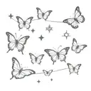orions belt constellation butterflies tattoo design idea