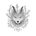 A customer service representative transformed into a nature spirit tattoo design idea