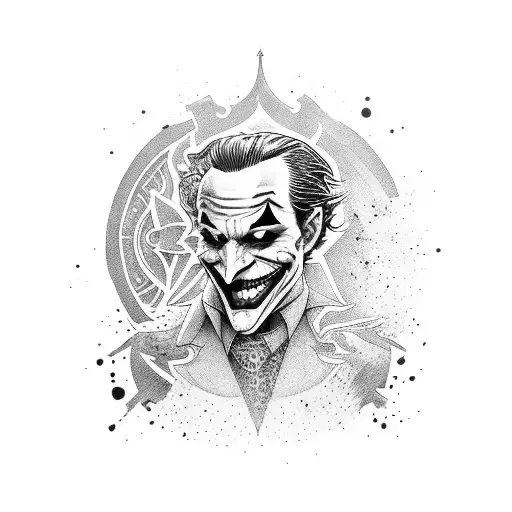 joker standing on building saying haha tattoo design idea