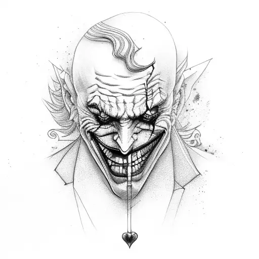 joker standing on building saying haha tattoo design idea