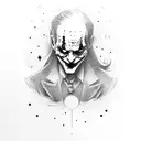 joker standing on building saying haha tattoo design idea