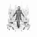 joker standing on building saying haha tattoo design idea