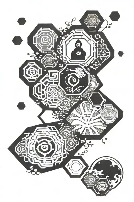 Hexagons and avatar the last air bender tattoo design idea
