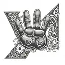 manly hand letter G in middle and elements from my life story which resembles struggles, travels, 2 cute dog paw, zenith tattoo design idea