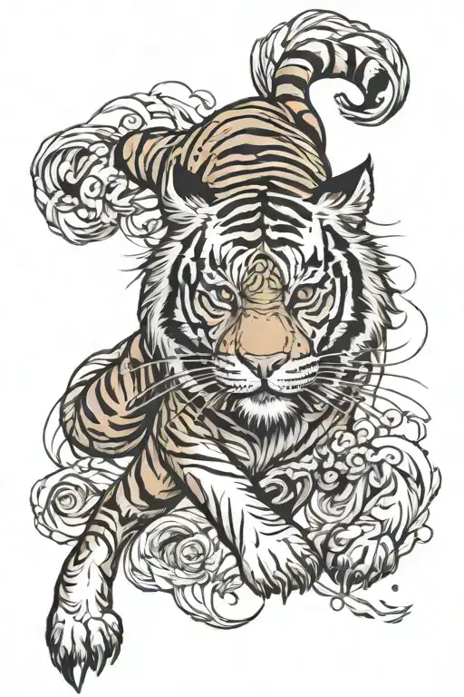 Tiger full body tattoo design idea