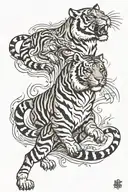 Tiger full body tattoo design idea