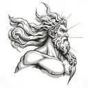 Zeus with lightning bolt tattoo design idea