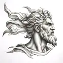Zeus with lightning bolt tattoo design idea