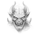 devil face tattoo design idea